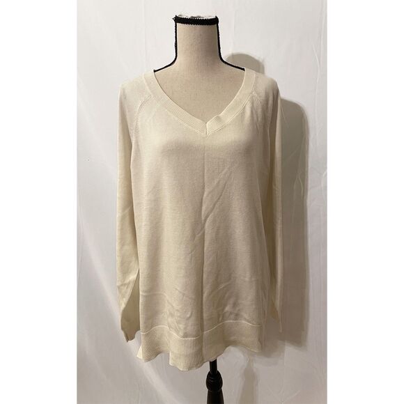 Lucky Brand V-Neck Sweater | Cream - Picture 1 of 13